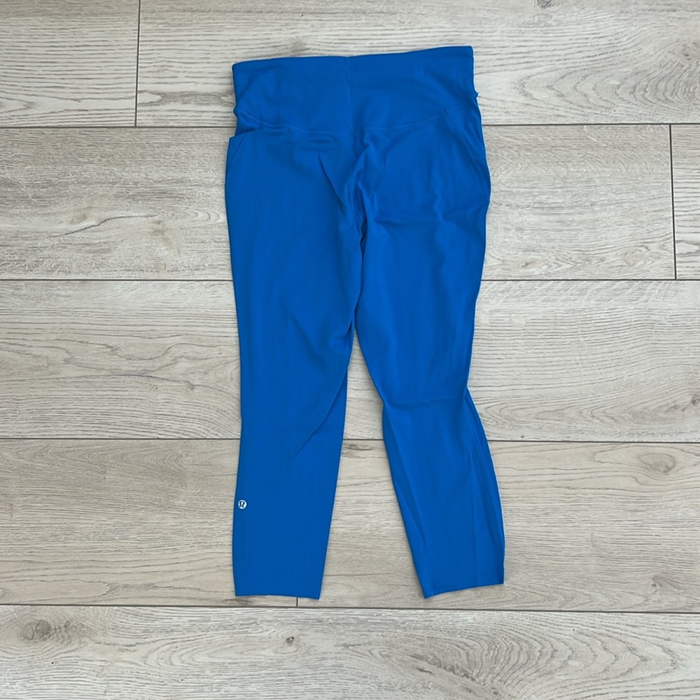 Lululemon athletic blue legging 3/8 calf woman size 10 butter soft high waist